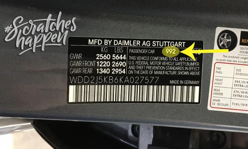 Mercedes-Benz Paint Code Location (Sticker) Mercedes-Benz Paint Code Location (Sticker)