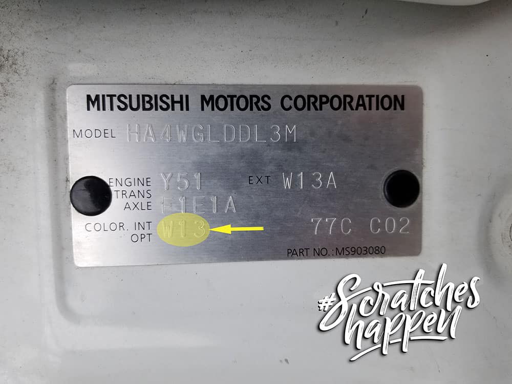 Mitsubishi Paint Code Location (Sticker)